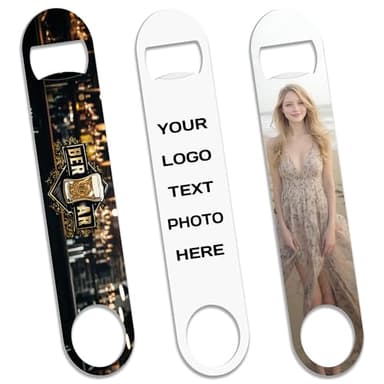 1-100 Custom Bottle Openers, Personalized Photo/Logo on Metal Beer Bottle Openers in Full Color Printing, for Restaurants, Bars, Bartenders, Weddings, Party, Anniversaries (ONE PHOTO)