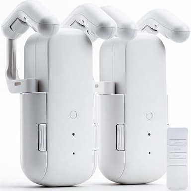Jiisquilyx Smart Curtains Opener Bluetooth Device: Compatible with Roman T/U Tracks | 20m Remote Range with Durable ABS+PC Build 20W Motor 4000mAh Battery - Hassle-Free Setup | For Home Office Elderly