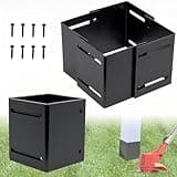 vikofan Post Protector: 1 Pack Adjustable Mailbox/Fence Post Protector, 6x6 Post Sleeve/Base, Fits 3.5"-5.5" Posts - 4x4 & 6x6 Wood Mailbox Post Wrap, Shield from Lawn Mowers & Weather Damage