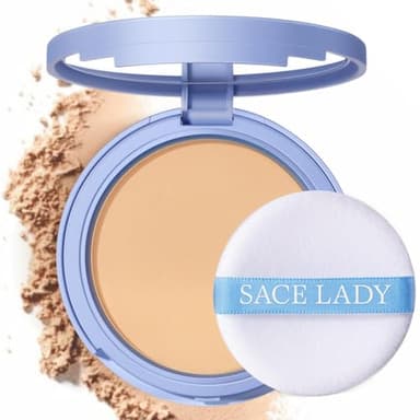 SACE LADY Face Powder Waterproof Sets Makeup, Controls Shine, Smooth Fine Lines for Flawless Lightweight Finish, Long Lasting Matte Compact Setting Powder Cosmetics Cruelty-free, 0.35oz (#02)