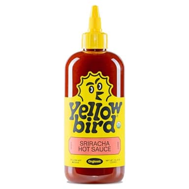 Yellowbird® Organic Sriracha Hot Sauce 19.6 oz. Tabletop Size (Mellow Hot | 1 Bottle | Made w/ Organic Garlic, Dates, & Lime)