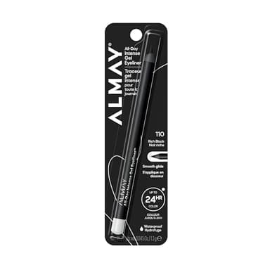 Almay All-Day Intense Gel Eyeliner Bold Longwear Eye Makeup, Hypoallergenic, 110 Rich Black, 0.045 oz