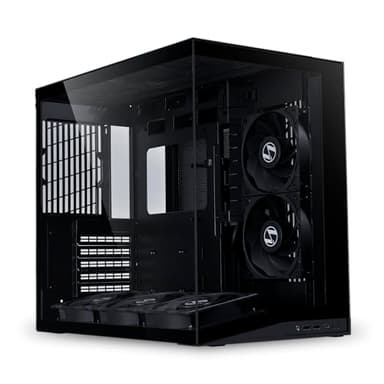 LIAN LI O11D MINI V2 Flow | Compact ATX Mid-Tower Airflow Computer Case | Panoramic View | High-Performance Airflow | Includes 5 x 120mm Reverse Blade Fans | Cable Management | Black (O11DMIV2FX)