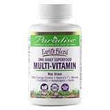 Paradise Herbs Earth's Blend Once Daily Multivitamin for Men, No Iron, 48 Organic Superfoods, Probiotics, Antioxidants, Vitamins A, B12, C, D, K2,120 Count