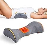 Cozyhealth Lumbar Support Pillow for Sleeping, Heated Lower Back Pillow with Graphene Heating for Lower Back Pain Relief, Memory Foam Mild Support Back Waist Cushion for Bed and Chair (Dark Grey)