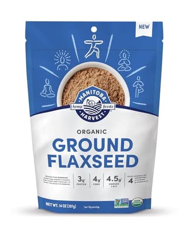 Manitoba Harvest Organic Ground Flaxseed, 3g Plant Based Protein and 4.5g Omegas 3 & 6 per 15g Serving - Perfect for Smoothies, Yogurt & Cereal - Non-GMO, Organic, Vegan, 14oz (Pack of 1)