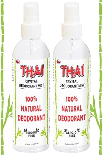 2-PACK Thai Deodorant Spray - Made in USA - Whole Body Natural Crystal Salt Deodorant Spray for Women Men & Teens, (8 Oz)