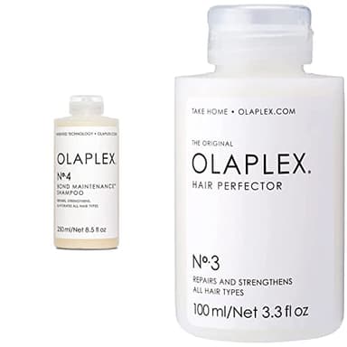 Olaplex No. 3 Hair Perfector Repairing Treatment for Dry Damaged Hair, Repairs & Strengthens + No. 4 Bond Maintenance Shampoo Repairs, Strengthens, & Nourishes, Adds Shine & Leaves Hair Feeling Soft