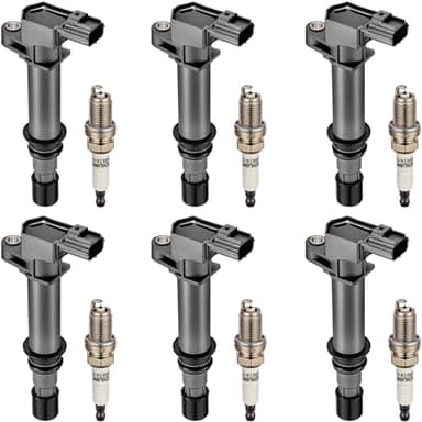 BDFHYK Ignition Coil Pack UF270 and Iridium Spark Plugs 4504 Compatible with Dodge Ram 1500 02-07 Dodge Dakota Durango Nitro Jeep Grand Cherokee 05-08 Commander Liberty Coil for Jeep Set of 6