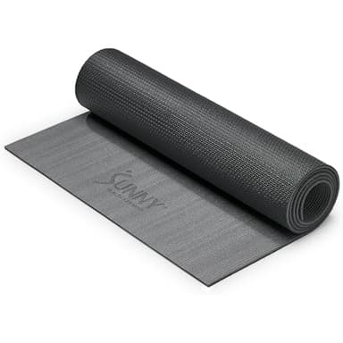 Sunny Health & Fitness Anti-Slip Dual Color Exercise Yoga Mat 6mm Thick Non-Slip Fitness Mat for Standard or Hot Yoga, Pilates, and Floor Workouts - 71 x 24 Inches (Grey) - SF-EM02-GY