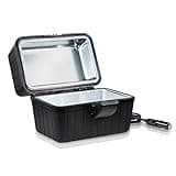 Zento Deals Heating Lunch Box – 12V Portable Mini Electric Warmer for Car Food - Perfect for Outdoors Travelling, Camping - Easy to Clean Insulated Lightweight (a-Black hard) (1pc - Black)