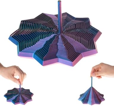 3D Printed Expanded Sensory Fidget Star - Sensory Fidget Star with Handle, Colorful Whirling Spiral Design, 2025 New Star Shaped Fidget Star (Type-A, Small)
