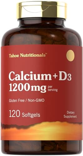 Carlyle Calcium 1200 mg with Vitamin D3 | 120 Softgels | Non-GMO & Gluten Free Supplement for Men and Women | Tahoe Nutritionals