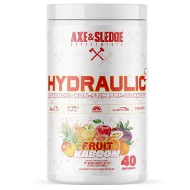 Axe & Sledge Hydraulic Stim-Free Pre-Workout Powder for Men & Women | Performance, Stamina, Focus, Pumps | L-Citrulline, Beta Alanine, Creatine, Caffeine-Free, Fruit Kaboom
