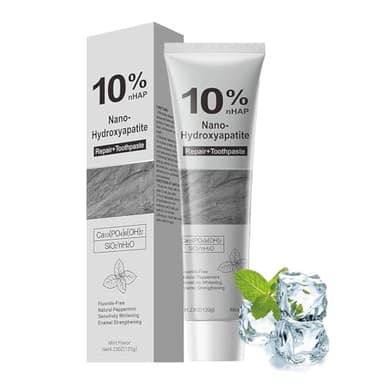 Hydroxyapatite Toothpaste, 10% Nano Hydroxyapatite Toothpaste, Natural and Fluoride-Free, Gentle on Sensitive Teeth and Strengthens Enamel, Freshens Breath (1)
