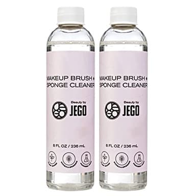 JEGO Makeup Brush Cleaner Solution - Sponge Cleaner - Make Up Brush Liquid Cleanser - Hypoallergenic & Plant-Based Solution Removes Makeup, Dirt, & Oil - 16 Oz (Set of 2)
