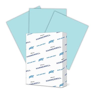 Hammermill Colored Paper, 24 lb Blue Printer Paper, 8.5 x 11 - Made in the USA, Pastel Paper, 103671R-1 Ream (500 Sheets)