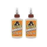 Gorilla Wood Glue, Natural Wood Color, 4 Ounce Bottle (Pack of 2) - Water Resistant for Indoor or Outdoor Projects and Repairs
