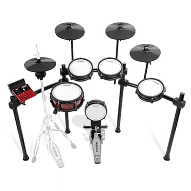 Alesis Nitro Ultimate Electric Drum Set with Dual Zone Quiet Mesh Pads, Movable Hi-Hat, 640 Authentic BFD Sounds and 52 Kits, Bluetooth, Drumeo, USB MIDI, Double Kick Compatible