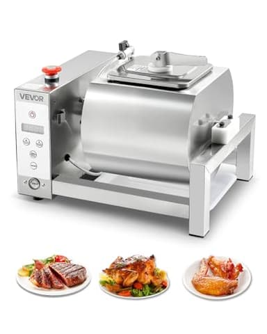 VEVOR Meat Tumbler Marinator, 10L Vacuum Tumbler Marinating Machine with Automatic Bidirectional Rotation, Stainless Steel Vacuum Curing Machine for Chicken Steak Pork, Home & Commercial Use