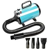 GULUQI High Velocity Professional Dog Grooming Dryer,Adjustable Temperature and Speed Hair Dryer for Pets with 4 Nozzles