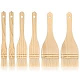 Flat Hake Brushes Hake Paint Brush Artist Painting Set Sheep Hair Bristles Wash for Watercolor, Wash, Ceramic and Pottery Painting, 1, 2 inch and 3 Inch(6 Pieces)