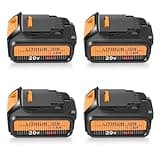 KOOMICY 20V Battery Replacement for Dewalt 20V Battery Max 4Packs 6000mAh DCB203 DCB200 DCB203 DCB204 Compatible with Dewalt DCD DCF DCG Line Series Cordless Power Tools