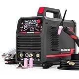 YESWELDER TIG Welder With Pulse 205Amp Large LED Display, STICK/DC TIG/PULSE TIG 3 In 1, 110&220V Dual Voltage TIG Welding Machine TIG-205P