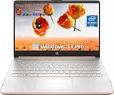 HP 14" Laptop Student Business, with Office Lifetime License & Windows 11 Pro, Intel Dual-Core N4120, 16 GB RAM, 384 GB Storage(128GB eMMC+256GB Micro SD), Ultra Light, Webcam, WiFi, HDMI, Rose Gold