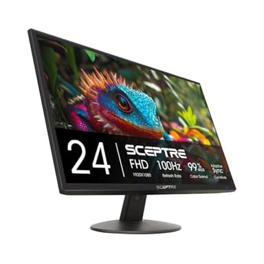 New! Sceptre 24-inch Gaming Monitor 100Hz FreeSync 2X HDMI 1X VGA Build-in Speakers, Machine Black 2026 (E248W-FW100TR Series)