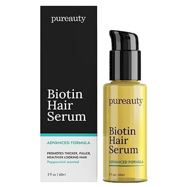 Biotin Hair Growth Serum Advanced Topical Formula To Help Grow Healthy, Strong Hair Suitable for Men and Women of All Hair Types Hair Loss Support By Pureauty Naturals 2 Fl Oz (Pack of 1)