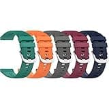 FitTurn 22mm Wrist Strap for Ticwatch Pro 3 Ultra/Pro 3/Pro 3 LTE Watch Bands for Ticwatch Pro/Pro S/Pro X/Pro 2020/Pro 4G/LTE Soft Silicone Wristband Replacement Bracelet (5 Pack A)