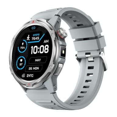 AOLON Smart Watch for Men (Answer/Make Call with 1.43'' AMOLED Display, IP68 Waterproof, 30+ Days Battery Life with100+Sport Modes Fitness Watch, Compass, Heart Rate, SPO₂ & Sleep Monitor（Silver）