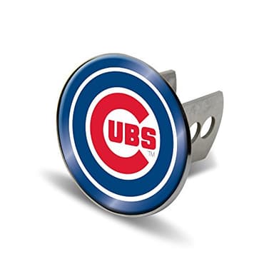 Rico Industries MLB Chicago Cubs Laser Cut Metal Hitch Cover, Large, Silver