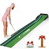 Putting Green Indoor,Golf Putting Matt with Auto Ball Return,Golf Practice Mat with 2 Holes,Golf Practice Training for Indoors Outdoor