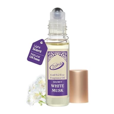 Zoha White Musk - White Musk Perfume for Women and Men, Alcohol Free Perfume and Layering Oil, Travel Size Clean Parfum, 6ml Roller
