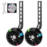 FORTOP Bike Training Wheels, Pair of Heavy Duty Rear with Stabilizers Mounted Kit for Kids Boy Girls Bikes of Single Speed Bicycle with 12 14 16 18 20 Inch (Heavy Duty Black, 12IN-20IN)