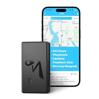 4G LTE GPS Tracker for Vehicles & Cars 90-Day Battery Life, Real-Time Tracking & Geo-Fencing Alerts, USA/Canada Coverage Multi Alerts with Car Tracker Design (Subscription Required)