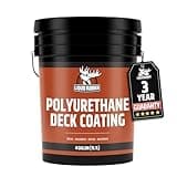 Liquid Rubber Textured Polyurethane Deck Coating - 10X Stronger Than Paint, Waterproof Solar Protection, Durable Surface Sealant for Wood, Concrete, Plywood, and More, Stone Grey, 4 Gallon, 15.1 Liter