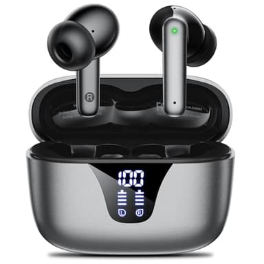 Nequga Wireless Earbuds Bluetooth Headphones, 50H Playtime Ear Buds with Mic, LED Digital Display Charging Case, IPX7 Waterproof, Deep Bass Stereo, in-Ear Earphone for iPhone Andriod Phone