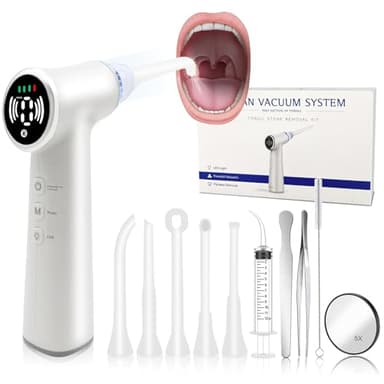 Upgraded Tonsil Stone Remover Tool, Upgraded Electric Tonsil Stone Removal Kit - with Built-in LED Light & 6-Level Suction for Bad Breath Prevention, Oral Suction Device for Stone Removal