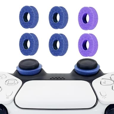 6 Pack Precision Rings Aim Assist for PS5, for PS4, Compatible with Xbox Controllers Accessories– Enhance Accuracy & Control with Soft Silicone Rings – Compatible with Fortnite & FPS Games Blue+Purple