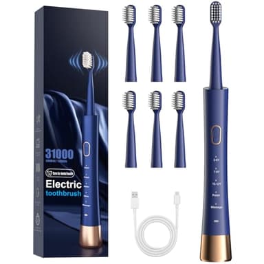 JTF Orthodontic Electric Toothbrush for Braces: 6 U-Shaped Soft Brush Heads, 5 Brushing Mode, 2Min Timer, IPX7 Waterproof, Deep Oral Clean, Rechargeable Sonic Toothbrushes for Tooth with Dental Device