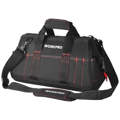 WORKPRO 16-inch Close Top Wide Mouth Tool Storage Bag with Water Proof Rubber Base, W081022A, 16"
