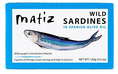Matiz Sardines in Olive Oil, 4.2 Ounce Can (Pack of 12) Spanish Gourmet Wild Caught Natural Fish for Tapas, Snacks, or Meals, Protein Rich, Sealed Freshness