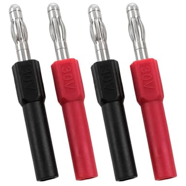 Dsjnf 4mm Male to 2mm Male to Female Banana Connector Adapter Banana Plug Connector 30VAC/60VDC 10A Black and red 4pcs