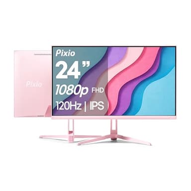 Pixio PX246 Wave Pink 24 inch 120Hz Refresh Rate FHD 1080p Resolution IPS Panel 4ms GTG Response Time Gaming Monitor with Adaptive Sync