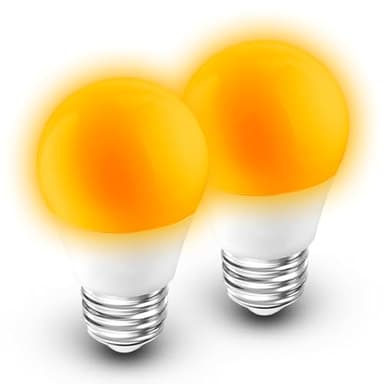 Amber Sleep Light Bulb, Blue Light Blocking, 1800K Warm Light Bulb 25-40W Equivalent, 3W Mood Soothing Night Light, E26 Dim Light Bulbs for Healthy Sleep Therapy, Bedroom, Nursery, Non-Dimmable, 2pack