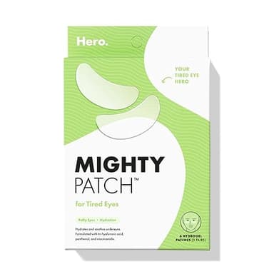 HERO COSMETICS Mighty Patch™ for Tired Eyes Patches - Soothing Hydrogel Patches - Awakens and Visibly De-puffs Undereyes with Multiple Applications (6 Count)