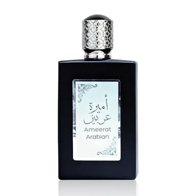 A CENTER Ameerat Arabian Noir Men's Cologne | 100ml Jasmine & Saffron Eau de Parfum | Oriental Spicy Fragrance Gift for Him | Long Lasting Mysterious Scent